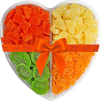 Heart Shaped Dried Fruit Tray - Sweet Dried Fruit Assortment - Large Dried Fruit Gift Basket - Romantic Arrangement Platter - Healthy Tropical Fruit Gift For Anniversary, Birthday Gift, Thank You, Get Well, Sympathy Gift