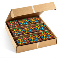 Brownies Gift Basket | Chocolate Brownies Individually Wrapped [9 Count] Topped With Rainbow Candy Chips | Birthday Snacks | Food Gifts For Men, Women | Kosher, Dairy & Nut Free | Sterns Bakery