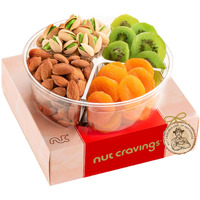 Nut Cravings Gourmet Collection - Rosh Hashana & Shana Tova Dried Fruit & Mixed Nuts Gift Basket In Red Box (4 Assortments) Arrangement Platter, Birthday Care Package - Healthy Kosher
