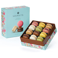 Marky's French Almond Macarons Gift Box - 12 Pcs - Assorted Macaroons Basket Variety Of Flavors Cookies Imported From France