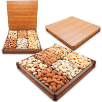 Wood Gift Basket, Gourmet Gift Baskets Family, Business | Corporate Gift - Healthy Mixed Nuts Fresh Gift, Birthday Sympathy - Mom, Dad | Box Business Customer - Corporate Gift For Clients