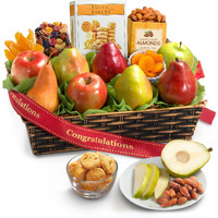 A Gift Inside Congratulations Cheese And Nuts Classic Fruit Basket