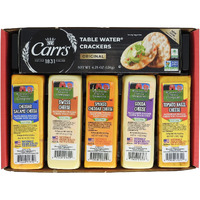Wisconsin Cheese Company - Specialty 100% Wisconsin Cheese & Cracker Gift Basket. Gouda, Smoked Cheddar, Salami Cheddar, Tomato Basil Cheddar, Swiss Cheese (Pack Of 5 Blocks).