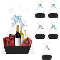 [5Pk] Baskets For Gifts Empty - Gift Baskets Empty - Gift Basket Empty To Fill, Sturdy Cardboard Market Tray For Holiday, Birthday, Wedding, Christmas, Valentines, Thanksgiving, Easter, Halloween