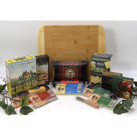 Gift Basket Village - In This Home Gourmet Cutting Board Set: Crackers, Sausages, Salmon, Cheeses, And Spreaders, Perfect For Any Occasion, Handcrafted In The Usa