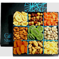 Dried Fruit And Nuts Gift Box - Gourmet Fruit And Nut Gift Basket - Healthy Food Gifts Tray For Men/Women - Birthday, Anniveraty, Sympathy, Care Package, Get Well, Care Package