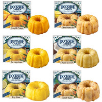 Dockside Market Tropical Mini Sampler Cakes - All Natural- Fruit Cakes Combo Perfect For Birthday, Gift Basket, Parties Or Holidays - Pack Of 6 (4 Oz Each)