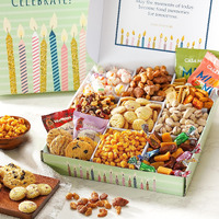 Broadway Basketeers Birthday Gift Basket With Snacks, Candy, & Cookies, Gourmet Food Gifts, Kosher, For Men, Women, Kids & Adults