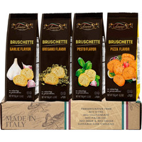 Bruschette Toast Crackers - Variety Pack Of 4 - Crostini Toast For Bruschetta - Gourmet Crackers For Cheese Platter - Italian Charcuterie Crackers - Artisan Cracker Gift Basket - Assorted Flavors Garlic, Oregano, Pesto, Pizza - Vegan