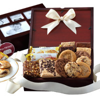 Broadway Basketeers Gourmet Cookies Gift Basket Bakery Sweets Gift Basket, Dessert, Peanut Butter & Chocolate Brownie With Photo Gift Box For Holidays, Birthday, Christmas, Congratulations