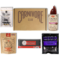Carnivore Club Beef Jerky Box - Delicious Jerky And Meat Sticks Sampler - 4 To 6 Meat Snacks Jerkygram - Meat Snack Sampler Gift Basket - Ultimate Gift For Meat Lovers