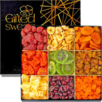 Dried Fruit Gift Basket - 9 Assortment - Gourmet Dried Fruit, Snack Box, In An Elegant Gift Box, Gift Set For Birthday, Anniversary, Sympathy, Healthy Gift Snack Box For Men And Women