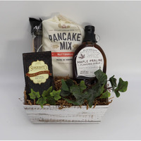 Gift Basket Village Maple Farms Gift Tray: Gourmet Pancake Mix, Biscotti, Syrup, Coffee, Perfect Breakfast Set, 9X7X4   , 3.38 Lbs