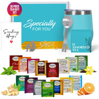 Tea Gift Sets For Tea Lovers - Tea Gift Box - Get Well Care Package With Tea Sampler, Tea Gift Basket (Sending Hug Card)