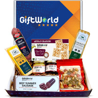 Giftworld Beef Summer Sausage Charcuterie Cheese Gift Basket, Meat And Cheese Gift Baskets For Men And Women, Food Gift Basket For Men, Women, Food Gifts For Men, Retirement, Teacher Gifts, Corporate Gifts