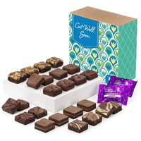 Fairytale Brownies Get Well Magic Morsel 24 Individually Wrapped Gourmet Chocolate Food Gift Basket - 1.5 Inch X 1.5 Inch Bite-Size Brownies - 24 Pieces - Item Cj424