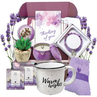 Thinking Of You Care Package For Women | Sympathy Self Care Get Well Gift Basket | Cheer Up, Purple, Birthday Gift Get Well Soon, Encouragement Stress Relief, Bff Or For Women Who Has Everything