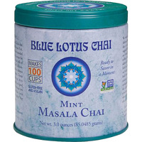 Blue Lotus Chai - Mint Flavor Masala Chai - Makes 100 Cups - 3 Ounce Masala Spiced Chai Powder With Organic Spices - Instant Indian Tea No Steeping - No Gluten