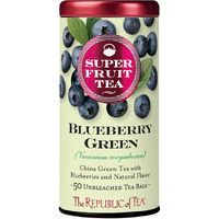 The Republic Of Tea Organic Blueberry Green Superfruit Tea, 50 Tea Bag Tin