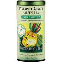 The Republic Of Tea - Pineapple Ginger Daily Green Tea, 50 Tea Bag Tin