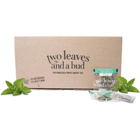 Two Leaves And A Bud Organic Peppermint Tea Bags, Naturally Caffeine Free, Herbal Whole Leaf Peppermint Tea In Compostable Sachets, 100 Count (Pack Of 1)