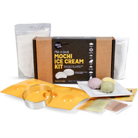 Global Grub Original Diy Mochi Ice Cream Kit - Kit Includes Sweet Rice Flour, Potato Starch, Matcha Powder, Cocoa Powder, Ice Cream Mochi Maker, Dough Cutter, Cooking Instructions. Makes 32 Pieces