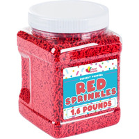 Red Sprinkles - 1.6 Pounds - Bulk Red Jimmies Sprinkles - Red Christmas Sprinkles For Cake Decorating - Dessert Toppings For Ice Cream, Cupcakes, Cookies, Cake Pops