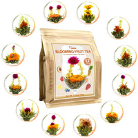 Fullchea - Blooming Flowering Tea, 12 Unique Varieties - Flowering Tea In 12 Delicious Fruit Flavors - Gift For Tea Lovers, Christmas, Anniversary, Valentine, Birthday