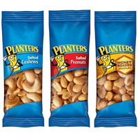 Planters Variety Pack, Salted Cashews, Salted Peanuts & Honey Roasted Peanuts, On-The-Go Nut Snacks, Individually Packed Snacks, Quick Snack For Adults, After School Snack, Kosher, (36 Pack)
