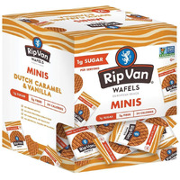 Rip Van Wafels Dutch Caramel Mini Stroopwafels, Low Carb Snacks, Non Gmo Snack, Keto Friendly, Office Snacks, Low Calorie Snack, Low Sugar, 32 Pack