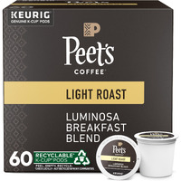 Peet's Coffee, Light Roast K-Cup Pods For Keurig Brewers - Luminosa Breakfast Blend, 10 Count (Pack Of 6)
