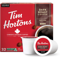 Tim Hortons Dark Roast Coffee, Single-Serve K-Cup Pods Compatible With Keurig Brewers, 32Ct K-Cups,Red