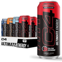 C4 Ultimate | Pre Workout Sugar Free Energy Drink Official Variety Pack | Tri-Stim Experience With 300Mg Caffeine + Teacrine + Dynamine | 16Oz (Pack Of 12)