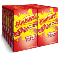 Starburst Singles To Go Powdered Drink Mix & Just Add Water -12 Boxes With 6 Packets Each 72 Total Servings (Sugar Free), Cherry, 7.08 Oz