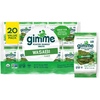 Gimme Seaweed - Wasabi - 20 Count - Organic Roasted Seaweed Sheets - Keto, Vegan, Gluten Free - Great Source Of Iodine & Omega 3S - Healthy On-The-Go Snack For Kids & Adults