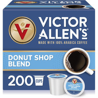 Victor Allen's Coffee Donut Shop Blend, Medium Roast, 200 Count, Single Serve Coffee Pods For Keurig K-Cup Brewers