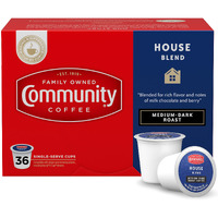 Community Coffee House Blend 36 Count Coffee Pods, Medium Dark Roast, Compatible With Keurig 2.0 K-Cup Brewers