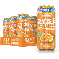 Ryse Fuel Sugar Free Energy Drink | Vegan Friendly, Gluten Free | No Fillers & No Artificial Colors | Low Calorie | 200Mg Natural Caffeine | 12 Pack (Sunny D Tangy Original)