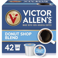 Victor Allen's Coffee Donut Shop Blend, Medium Roast, 42 Count, Single Serve Coffee Pods For Keurig K-Cup Brewers