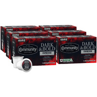 Community Coffee Dark & Bold Espresso Roast Coffee Pods, 72 Count, Extra Dark Roast Compatible With Keurig 2.0 K-Cup Brewers, 12 Count (Pack Of 6)