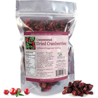 Unsweetened Dried Cranberries, No Added Sugar, Juice Or Oils, 1G Natural Sugar Per Serving, 3Oz, More Berries Per Ounce Than Sweetened Berries, Woman-Owned Small Company