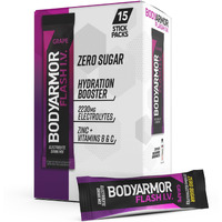 Bodyarmor Flash Iv Electrolyte Packets, Grape - Zero Sugar Drink Mix, Single Serve Packs, Coconut Water Powder, Hydration For Workout, Travel Essentials, Just Add Sticks To Liquid (15 Count)
