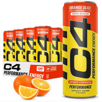 C4 Performance Energy Drink | Zero Sugar Carbonated Preworkout Energy | 150Mg Caffeine With Beta Alanine | Orange Slice | 12 Fl Oz (12 Pack)