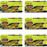 Celestial Seasonings Energy Green Tea, Caffeinated, 12 Tea Bags Box, (Pack Of 6)
