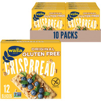 Wasa Gluten Free Original Crispbread, 5.4 Oz (Pack Of 10), Gluten Free Crackers, Non-Gmo Ingredients
