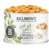 Belmont Peanuts Gourmet Sea-Salted Virginia Peanuts, 25 Oz (1 Pack) - Only 3 Simple Ingredients, No Preservatives, 7G Protein - A Premium, Salty, Crunchy, Hand Seasoned Snack