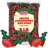 Arcor Strawberry Bon Bons Hard Candy, Sachet Wrap, 2-Pound Bag (About 130 Count)