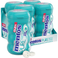 Mentos Pure Fresh Sugar-Free Chewing Gum With Xylitol, Bulk, Wintergreen, Bulk, 50 Count, (Pack Of 4)