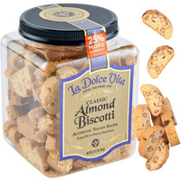 Nonni's La Dolce Vita Almond Biscotti - Biscotti Italian Cookies - Italian Biscotti Cookies - Biscotti Jar - Biscotti Packed W/California Whole Almonds - Perfect W/Coffee - Kosher