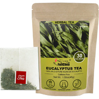 Fullchea - Natural Eucalyptus Tea Bag 30 Teabags, 1.5G/Bag - Premium Hojas De Eucalipto - Non-Gmo - Caffeine-Free - Boost Respiratory Health